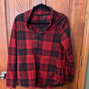 Red and Black Plaid Women's Sweater